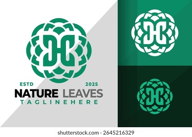 Anfangsbuchstabe H Nature Leaf Logo Symbol Vektorgrafik