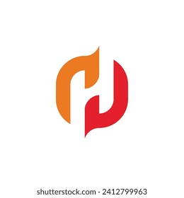 Initial Letter H negative space logo template