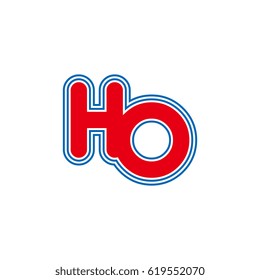 initial letter h and o. ho monogram outline logo