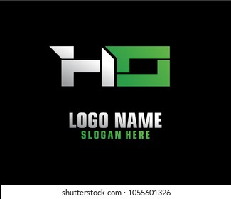 Initial letter H O logo template vector