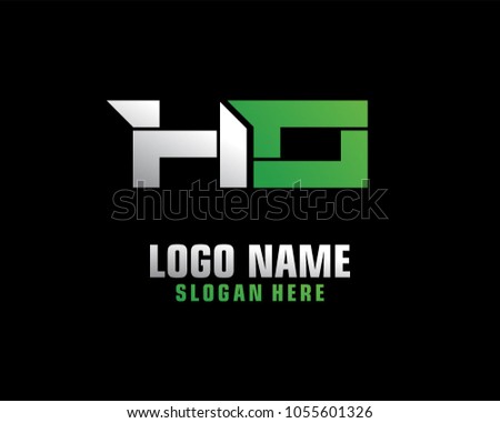 Initial letter H O logo template vector