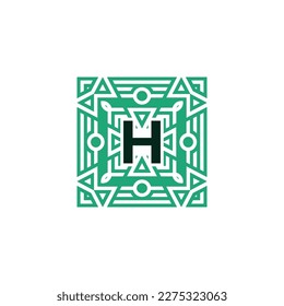 Initialbuchstabe H Logo für Zierquadrat
