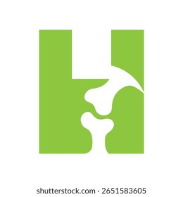 Initial Letter H Orthopedic Health Bone Logo Design Vector Template