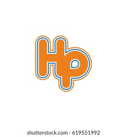 initial letter h and p. hp monogram outline logo