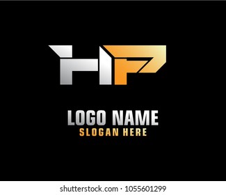 Initial letter H P logo template vector