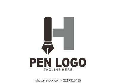 logotipo inicial de la pluma de la letra H