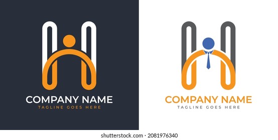 initial letter H People, Human Logo. Businessman Logo Vector illustrations. Vector Logo design for business and consulting company.
