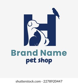 Initial Letter H Pets Logo Design