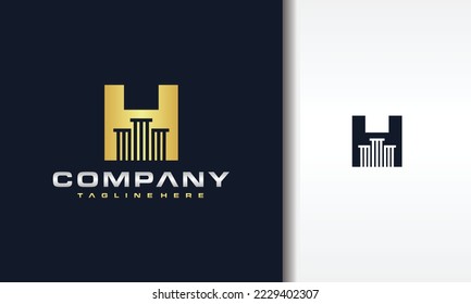 letra inicial logotipo del pilar H