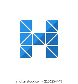 initial letter H pixel logo vector template