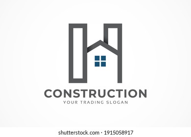 initial letter h property real estate logo template