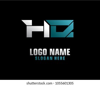 Initial letter H Q logo template vector
