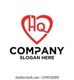 Initial letter H Q logo vector design template