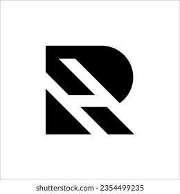 Letra inicial H, R, HR o RH solapadas, entrelazadas, logotipo monograma, color negro sobre fondo blanco