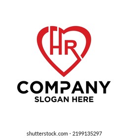 Initial letter H R logo vector design template