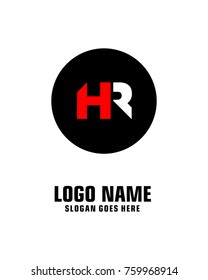 Initial letter H & R logo template vector