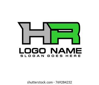 Initial letter H & R logo template vector