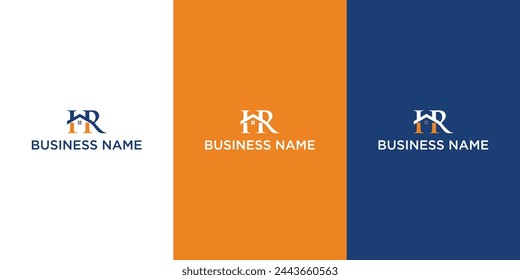 initial letter H and R real estate and house logo design vector illustration