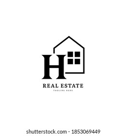 Initial letter H. letter H with real estate logotype, fit for company and business property.