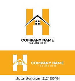 Letra inicial H logotipo inmobiliario vector, letra inicial logotipo de la casa H