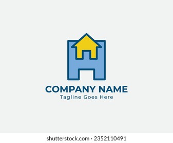 initial Letter H Real Estate Logo Concept sign icon symbol Design Element. House, building, Realtor, Mortgage, Home Logotype. Vector illustration template