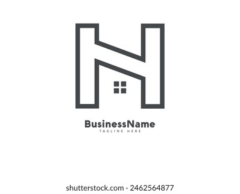 Initial letter H real estate house logo icon design vector
