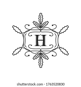 Initial letter H retro logo design template for business company and brand identity