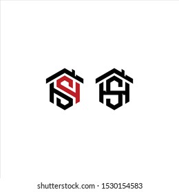 Initial letter H, S, HS House Design Logo