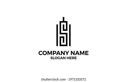 Initial Letter H S  Logo Vector Icon Illustration