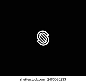 Initial letter H S logo template with modern geometric circle design illustration
