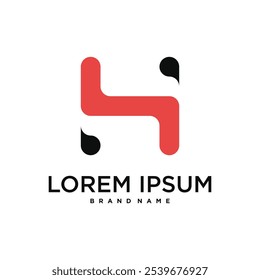 Logotipo inicial de la letra H o S, diseño conceptual abstracto. Vector de Premium