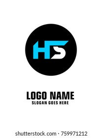 Initial letter H & S logo template vector