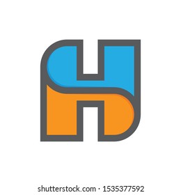 initial letter H S square flat