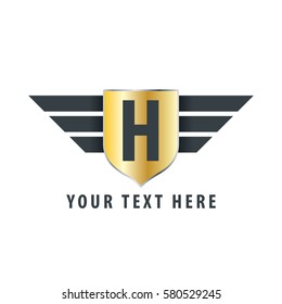 Initial Letter H Shield Icon Design Logo Template