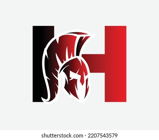 initial Letter H spartan logo, gym and fitness logo