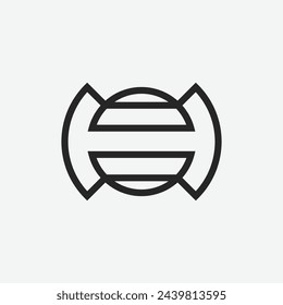initial letter H sphere globe logo
