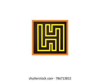 initial letter H Square design Logo Vector Graphic Branding Letter Element.