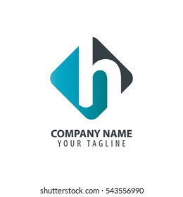 Initial Letter H Square Logo