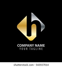 Initial Letter H Square Logo