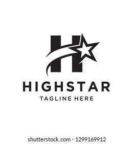 Initial Letter H with Star Logo Design Inspiration