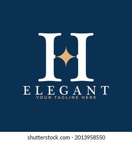 Initial Letter H Star Logo Design. H Letter with Star Icon Combination. Usable for Business and Branding Logos.