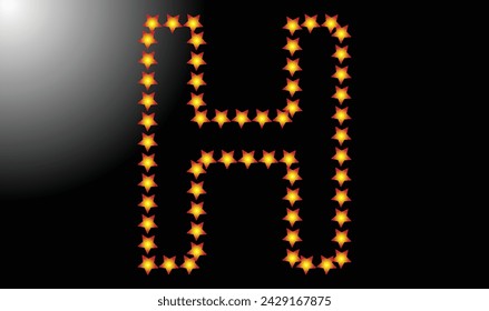 Initial letter H star logo design template vector illustration