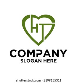 Initial letter H T logo vector design template