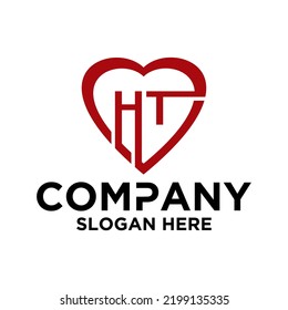 Initial letter H T logo vector design template