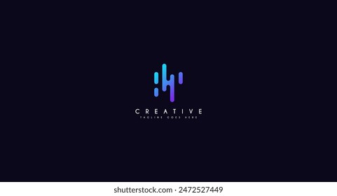 Initial Letter H Technology Logo design vector illustration.