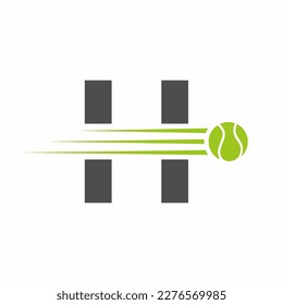 Initial Letter H Tennis Logo. Tennis Sports Logotype Symbol Template