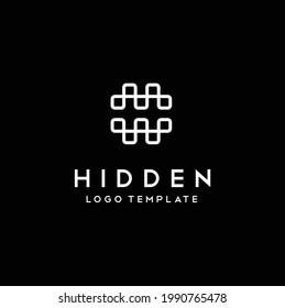 Initial Letter H with Tie Knot Line Negative Space Logo Design