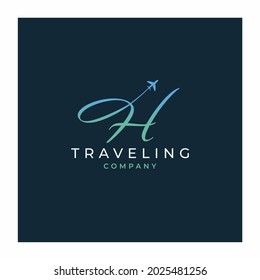 Initial Letter H Travel Logo Design