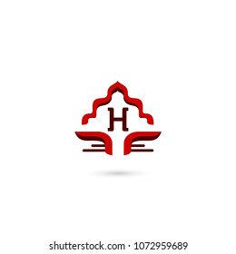 Initial Letter H Tree Asbstract Template. Can be adapt to Corporate identity, logo, icon, symbol and brand identity