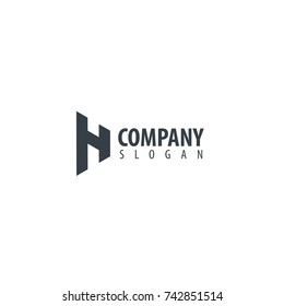 Initial Letter H Triangle Design Logo Concept